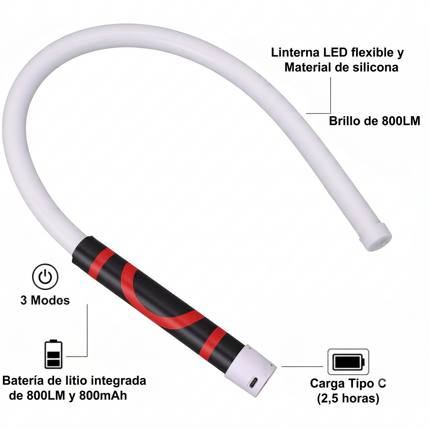 Linterna LED Cuello Flexible